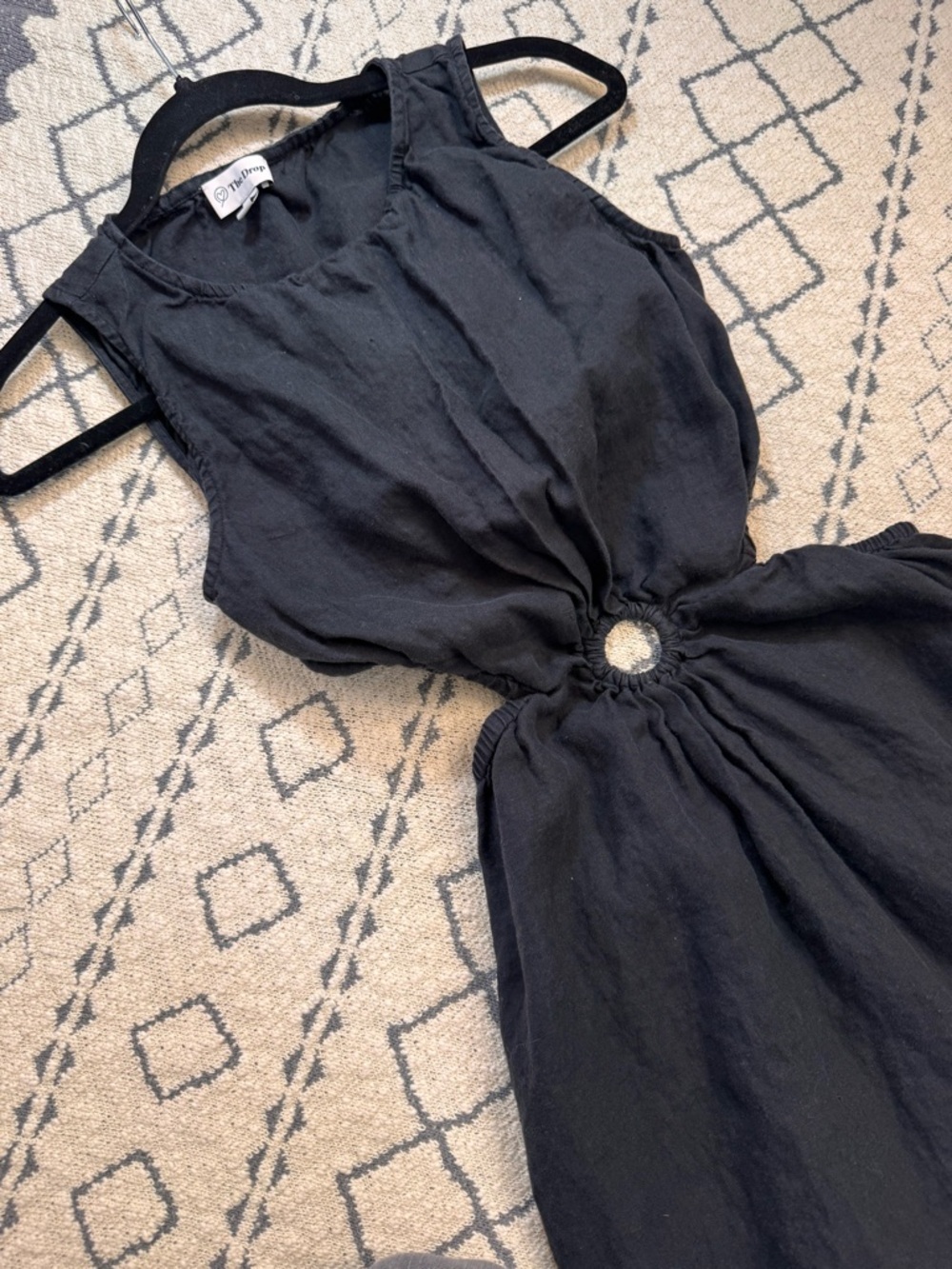 Black Midi Dress with Center Cutout by Dot & Dot - Picture 2 of 4
